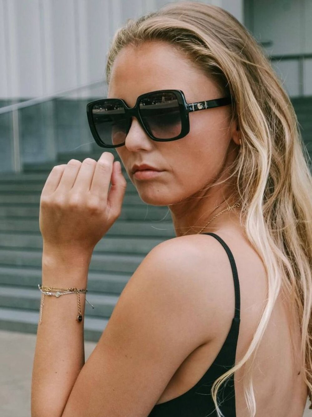 Gucci GG0632S 001 Square Sunglasses - Black